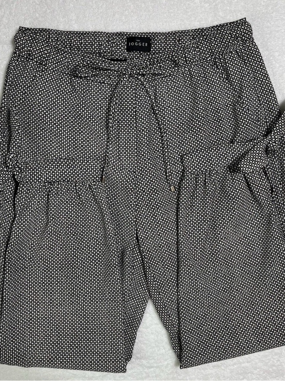 White House Black Market Black & White Polka Dot Tie-Hem Joggers - Picture 9 of 9